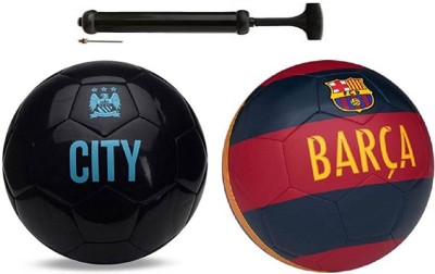 

Nice Vice City Black + Barsa Red football Combo With Durable Air Pump. Football Kit