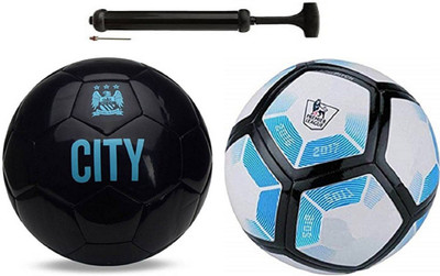 

Nice Vice City Black + Lalinga Blu White Football Combo With Durable Air Pump Football Kit