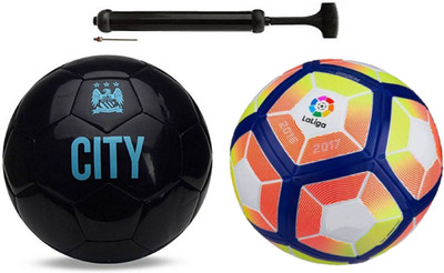 

Nice Vice City Black + Lalinga Multi color Football Combo With Durable Air Pump Football Kit