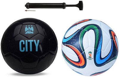 

Nice Vice City Black + Bazuka 4 Color football Combo With Durable Air Pump. Football Kit