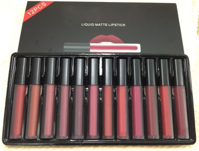 

sscollections 12 Liquid Matte Lipstick set(red)