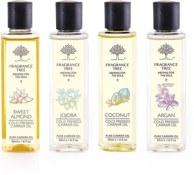 

FRAGRANCE TREE Combo Pack of 100% Pure Carrier Oil -50 ml (Argan, Coconut, Jojoba, Sweet Almond)(50 ml)