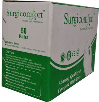 

SURGICOMFORT COMFORTSUG02 Latex Surgical Gloves(Pack of 50)