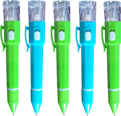 

Kit4Curious Colorful Pen with torch light pack of 5pcs birthday return gift Ball Pen(Pack of 5)