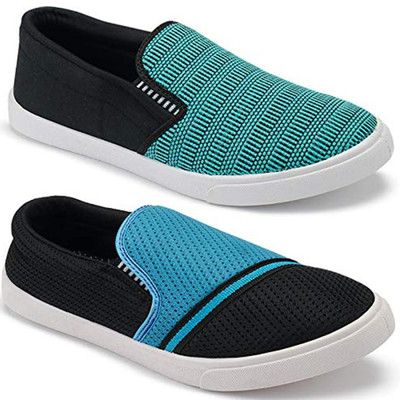 

Clymb Combo Pack Of 2 Slip On Sneakers For Men(Black, Blue, Multicolor