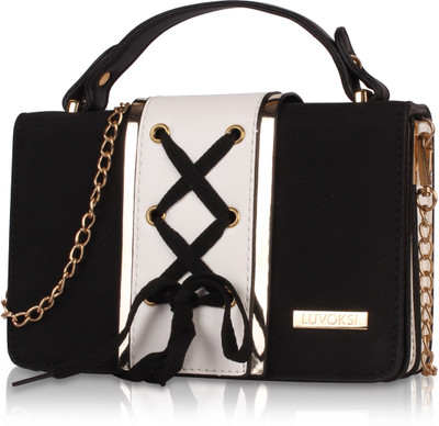 

Luvoksi Women Casual Black Leatherette Sling Bag