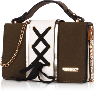 

Luvoksi Women Casual Green Leatherette Sling Bag