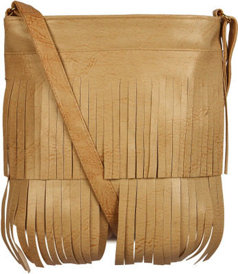 

VKEnterprisesServices Women Casual Tan PU, Cotton Sling Bag