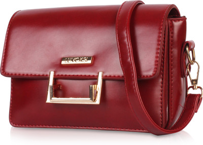 

Luvoksi Women Casual Maroon Leatherette Sling Bag
