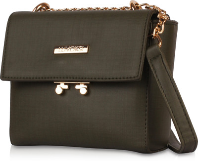 

Luvoksi Women Casual, Evening/Party Green Leatherette Sling Bag