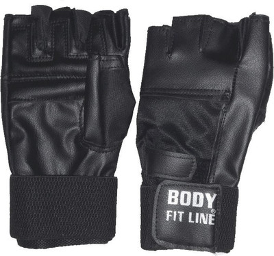 

StepInnStore Gym Workout Leather Gym & Fitness Gloves (, Black