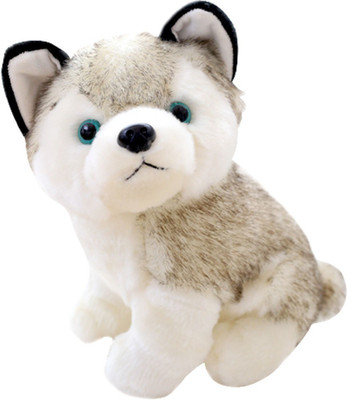 

Cherubs Soft Fluffy Siberian Husky Imported Stuffed Plush - 24 cm(White)
