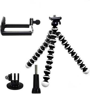 

Mobone 10 inch Lightweight Flexible Gorillapod Tripod With Mobile Attachment For DSLR Tripod(Black, White, Supports Up to 1200 g)