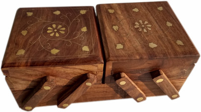 

SRE Hand Made Flip-Flap Wooden Jewellery Vanity Box Jewellery, Jewelry Vanity Box(Brown)