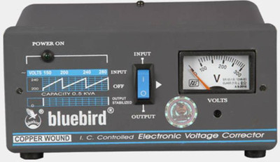 

Bluebird 0.5 KVA 170V COPPER WOUNDED VOLTAGE STABILIZER(Black)