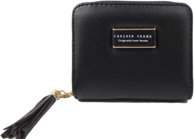 

SB Women Trendy Black Artificial Leather Wallet(4 Card Slots)