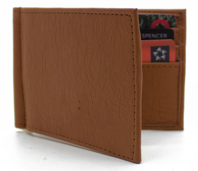 

MS Men Formal Brown Artificial Leather Money Clip(6 Card Slots)