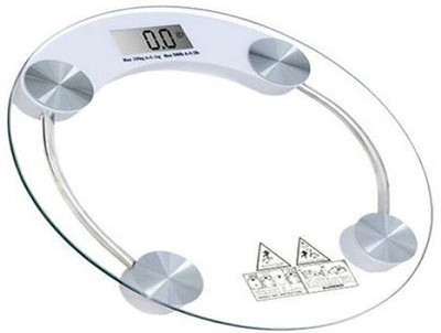 

grabit 8MM Electronic Digital Personal Bathroom Health Body Round Glass Step-on Activation Weighing Scale(TRANSPARENT)