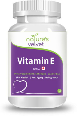 

Natures Velvet Lifecare Vitamin E 400IU 60 softgels for Hair&skin care(400 g)