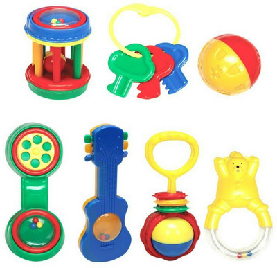 

MeeMee Rattle set 7 pic Rattle(Multicolor)