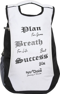 

Right Choice (2080) Wight College bag Backpack 20 L Backpack(White, Black), Black;white