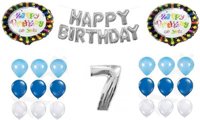 

Theme My Party Solid Birthday Decoration Balloons Combo Balloon(Silver, Pack of 67)