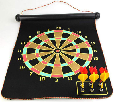 

QUINERGYS ™ Magnetic Roll-up Dart Board Set - Includes Darts 20 inch Dart Board(Multicolor)
