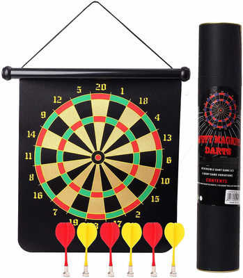 

QUINERGYS ™ Magnetic Chess Set 2 in 1 Safe Dart Board Wall Hung Roll-Up Games for Family 20 inch Dart Board(Multicolor)