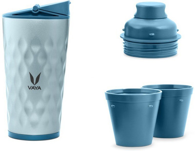 

Vaya Drynk Blue Vacuum Insulated water bottle with Sipper Lid and Gulper Lid - 350 ml Sipper(Pack of 1, Blue)