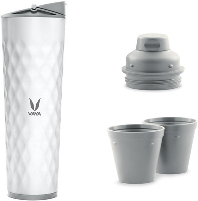 

Vaya Drynk White Vacuum Insulated water bottle with Sipper Lid and Gulper Lid - 600 ml Sipper(Pack of 1, White)