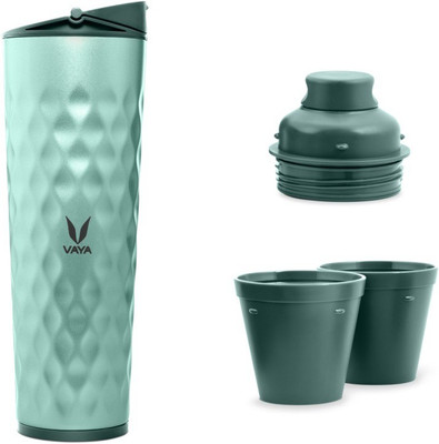 

Vaya Drynk Green Vacuum Insulated water bottle with Sipper Lid and Gulper Lid - 600 ml Sipper(Pack of 1, Green)