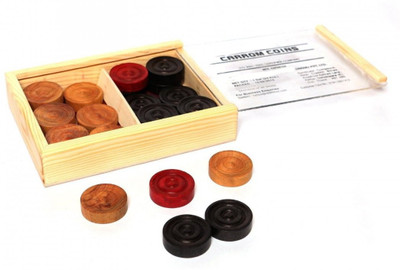 

QUINERGYS ™ Walnut-Wood High Grad "A" Carrom Board Superior Carrom-Men Tournament Carrom Pawns(Pack of 24)