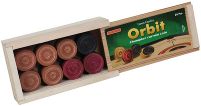 

QUINERGYS ® Long Lasting Smooth Surface Standard Sized Carrom Striker with 24 Carrom Coins Carrom Pawns(Pack of 24)