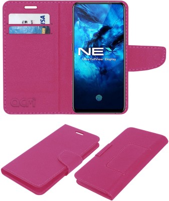 ACM Flip Cover for Vivo Nex(Pink, Cases with Holder, Pack of: 1)
