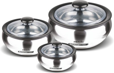 Details about   Milton Clarion Jr Stainless Steel Gift Set Casserole with Glass Lid Set of 3 
