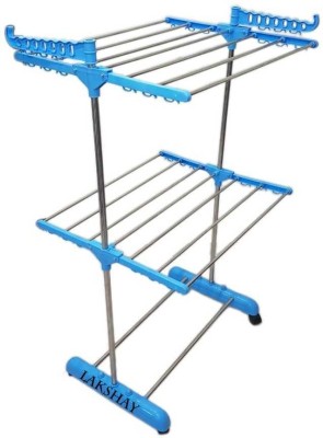 LAKSHAY Steel Floor Cloth Dryer Stand SKY BLUE & DARK BLUE(2 Tier)