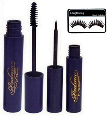 

Longlasting Eyelashes, Mac Padma Liquid Black Eyeliner & Mascara(Set of 3)