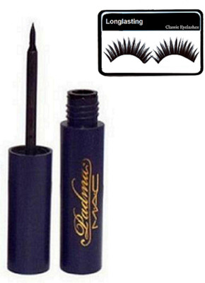 

Longlasting Eyelashes with Mac padma Black Liquid Eyeliner(Set of 2)