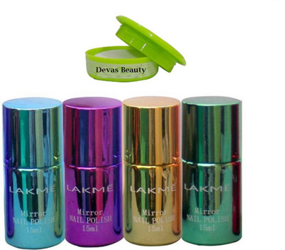 

divas beauty Nail Polish Remover& Mirror Nail Polish 4 Colors(Set of 5)