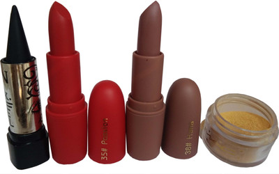 

Menow 2Lipstick, 1Kajal, 1Eyeshimmer Set of 4C(Set of 1)