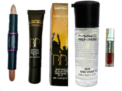 

Huda Beauty COMBO OF 2 IN 1 COCEALER STICK WITH MAC BB CREAM & MAC PRIMER & MATTE ME LIPSTICK(for all skin types)(Set of 4)