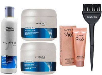 

Longlasting Hair Brush, L'oreal X-Tenso Care Hair Shampoo, Masque Set of 2, 9to5 Mousse Foundation(Set of 5)