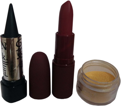 

Menow 1Lipstick, 1Kajal, 1EyeShimmer Set of 3D(Set of 1)