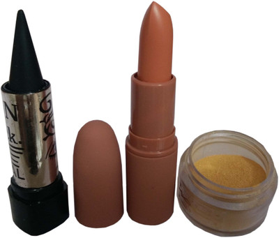 

Menow 1Lipstick, 1Kajal, 1EyeShimmer Set of 3C(Set of 1)