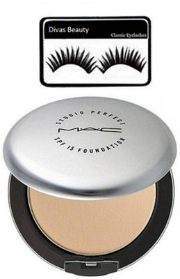 

divas beauty Eyelashes, Mac Studio Perfect Compact + Foundation SPF 15(Set of 2)