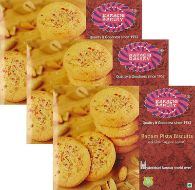 

Karachi Bakery Badam Pista Biscuits, 400g (Pack of 3)(400 g, Pack of 3)