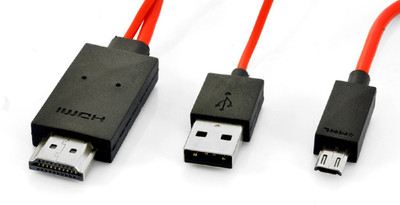 

Reyanshmob 100% Original Mobile to TV Micro USB to HDMI Cable MHL to HDMI 1080P HDTV Adapter Cable Cord HDMI Cable(Red)