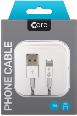 CORE Lightning Cable 1 m Phone(Compatible with i Phone, White, One Cable)