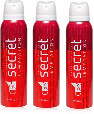 

SECRET TEMPTATION PASSION Perfume Body Spray - For Women(450 ml, Pack of 3)