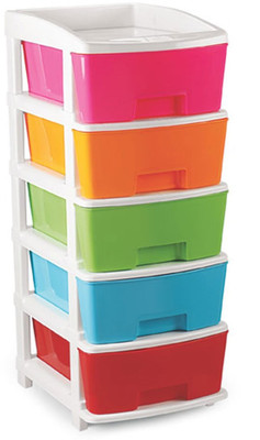 

KR STORE 5 Compartments Plastic Storage Drawer(Multicolor)